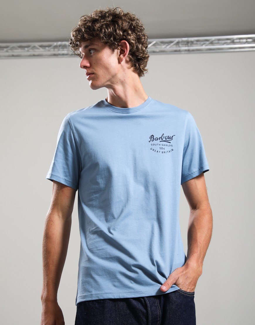 Barbour Script Graphic T-Shirt Tarn Blue
