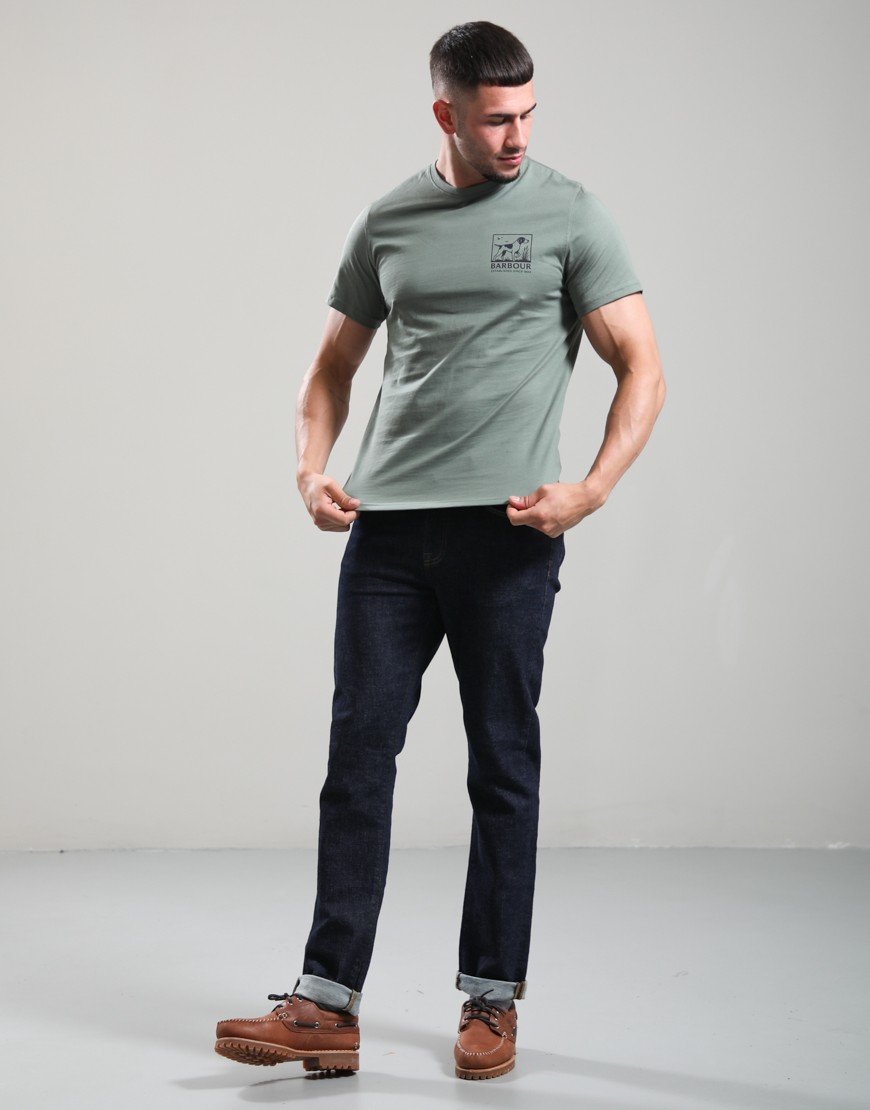 Barbour Setter Graphic Tailored T-Shirt Agave Green