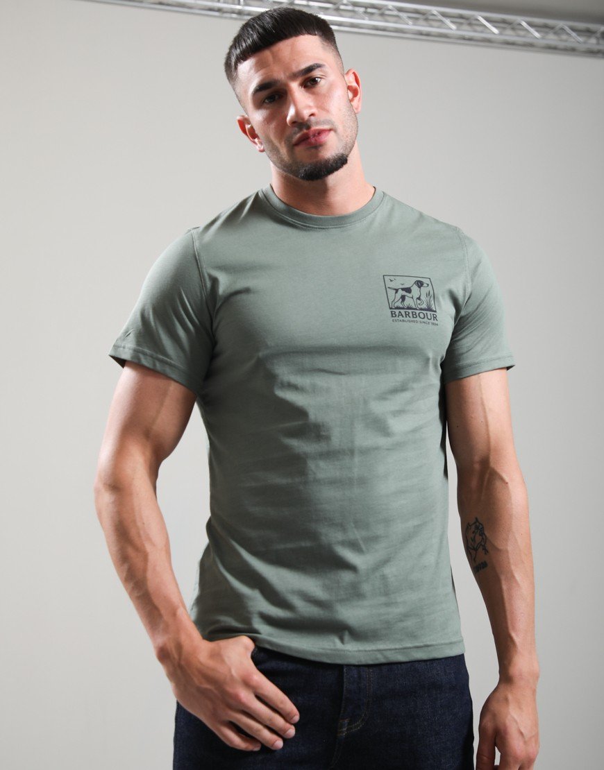 Barbour Setter Graphic Tailored T-Shirt Agave Green
