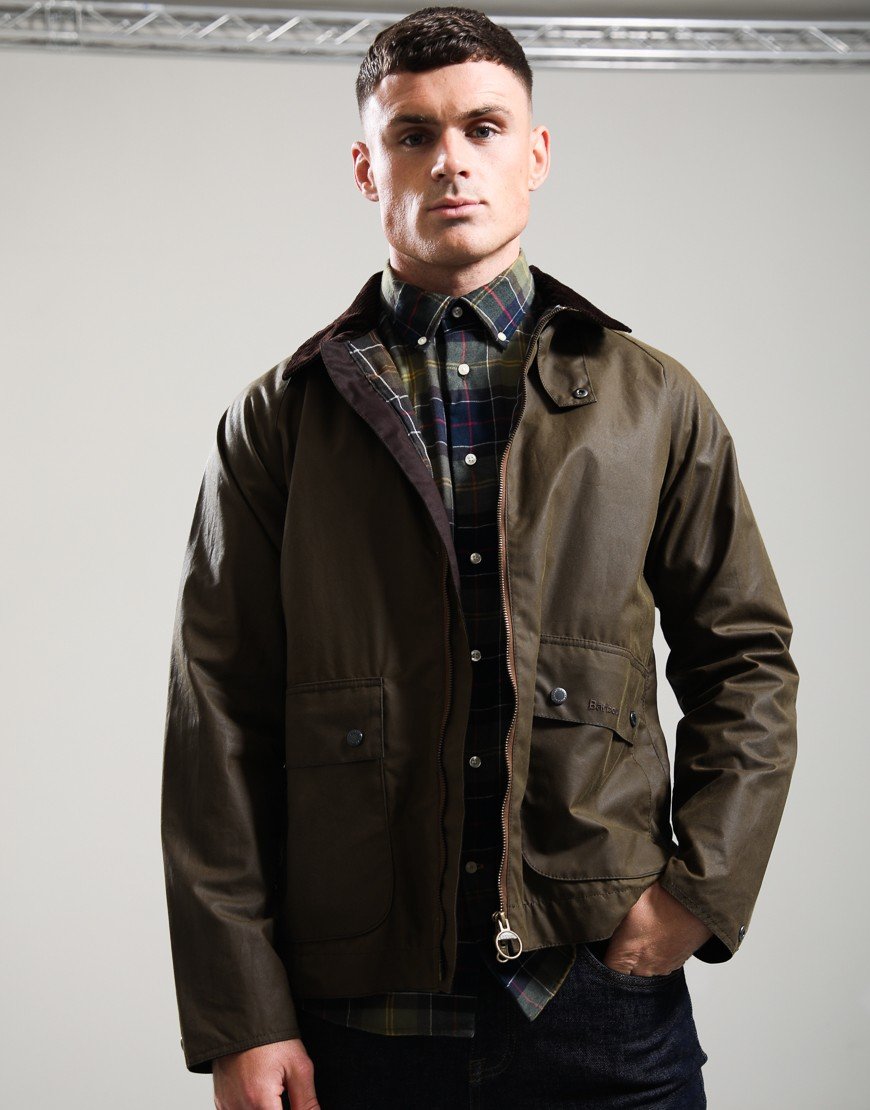 Barbour Short Bedale Wax Jacket Brown