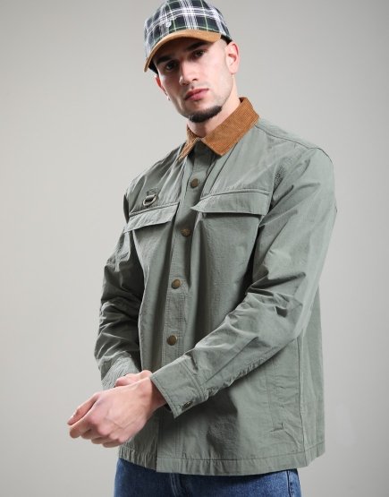 Barbour Spey Poplin Overshirt Archive Olive