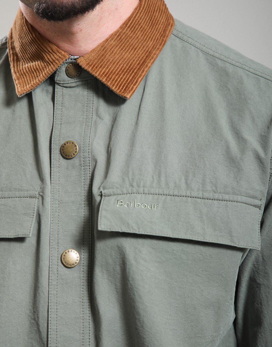 Barbour Spey Poplin Overshirt Archive Olive