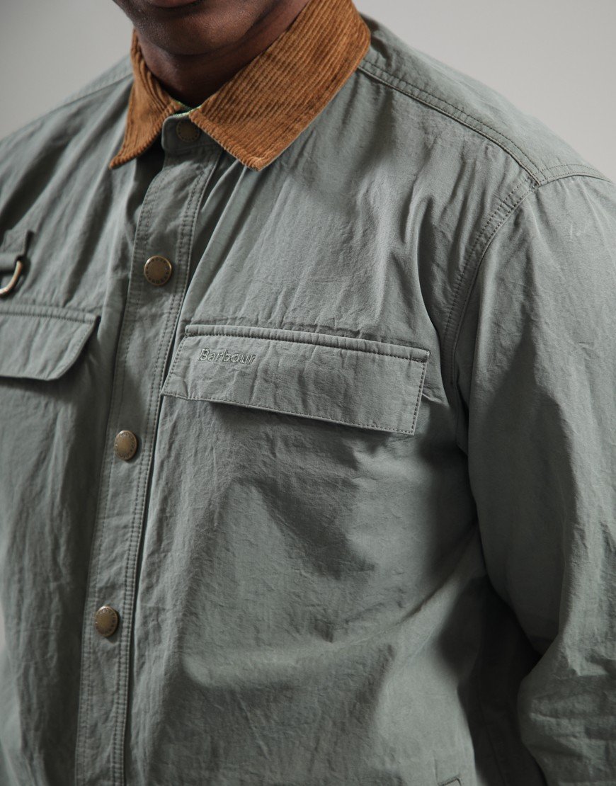 Barbour Spey Poplin Overshirt Archive Olive