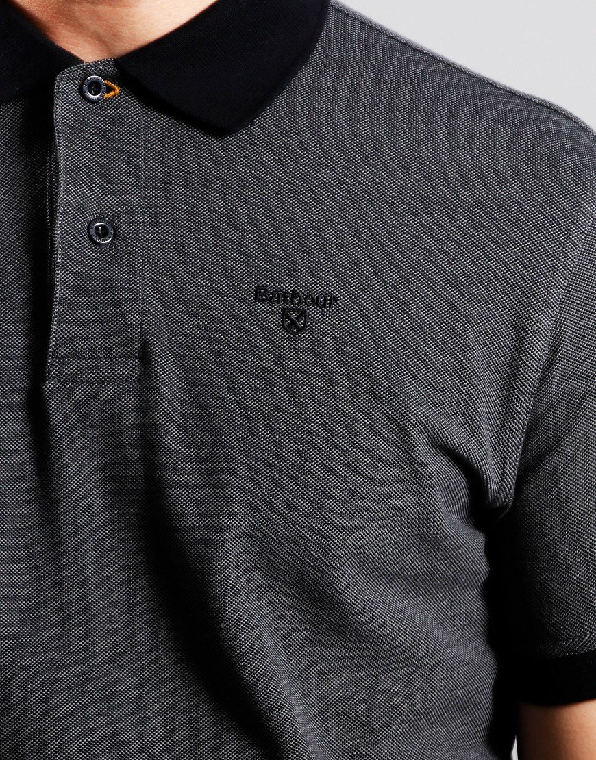 Barbour Sports Mix Polo Shirt Black Terraces Menswear