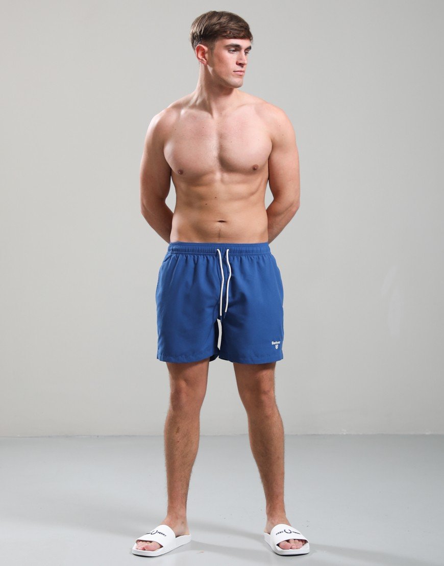 Barbour Staple Logo 5 Swim Shorts Sailboat Blue