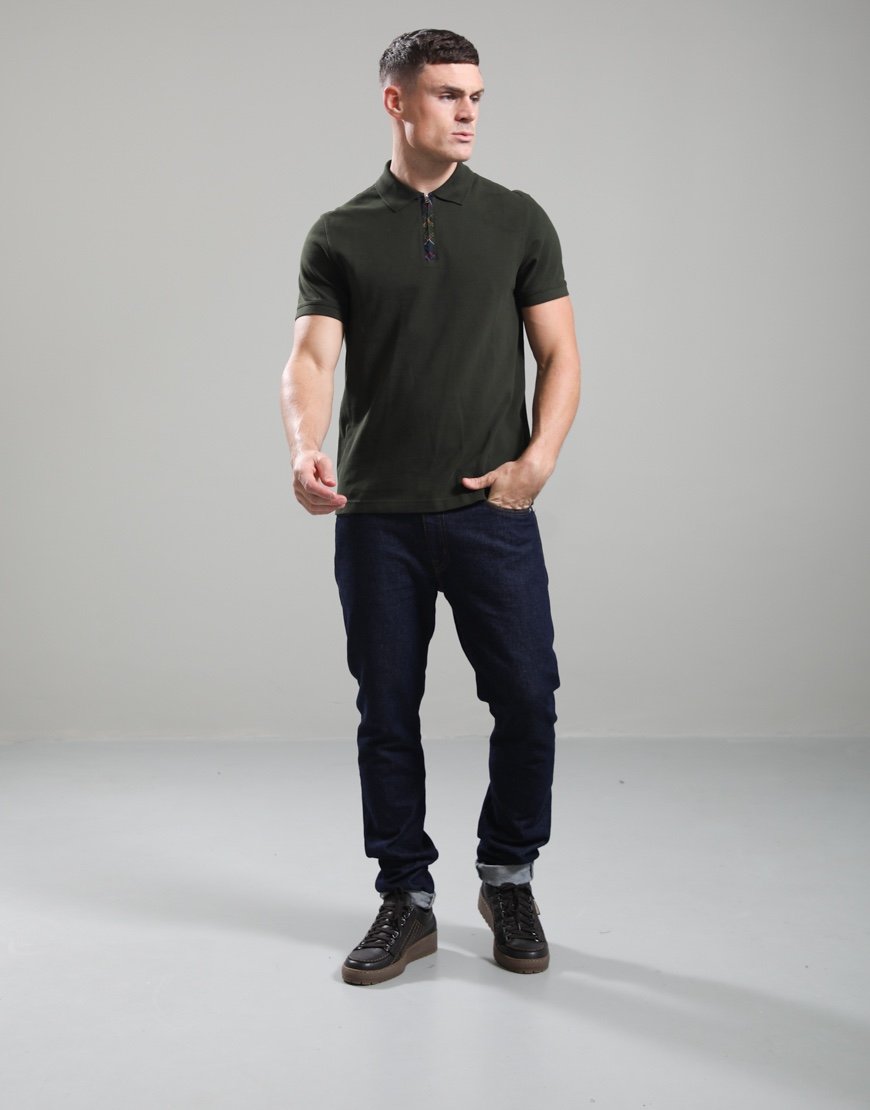Barbour Stately Zip Polo Shirt Sage