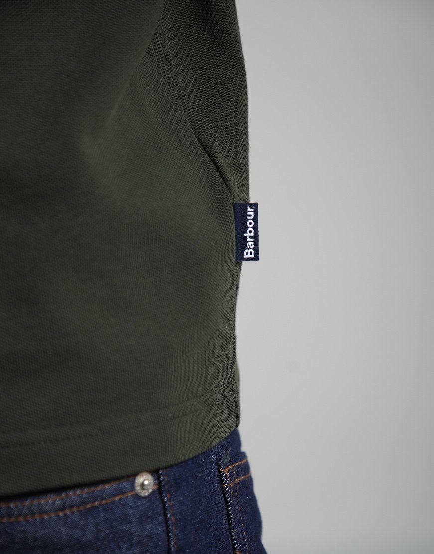Barbour Stately Zip Polo Shirt Sage