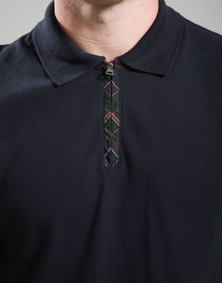 Barbour Stately Zip Polo Shirt Navy