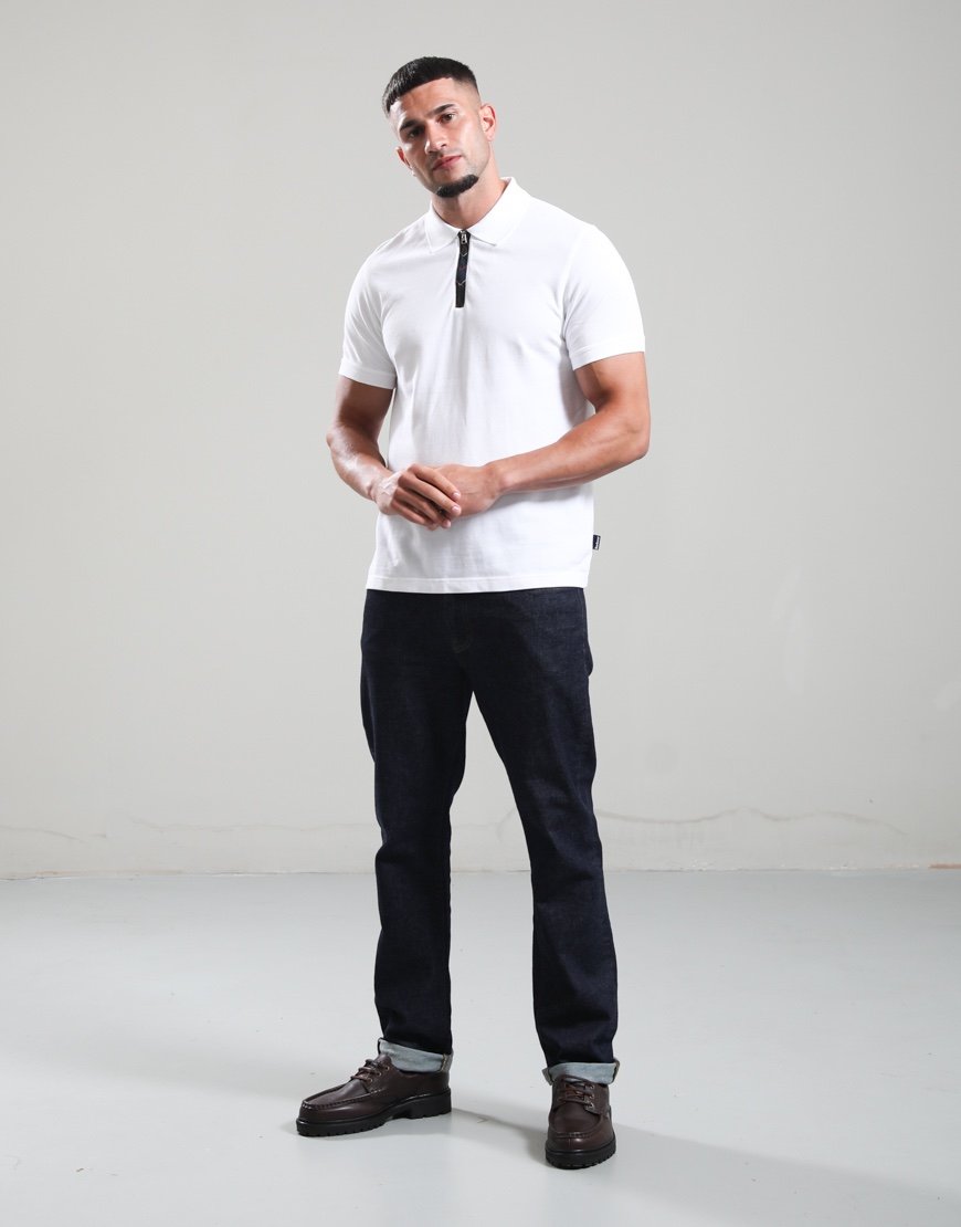 Barbour Stately Zip Polo Shirt White