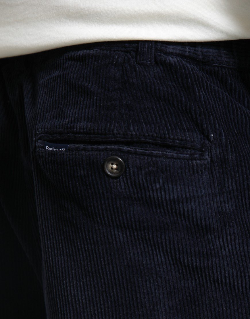 Barbour Stretch Cord Relaxed Fit Trousers Dark Navy