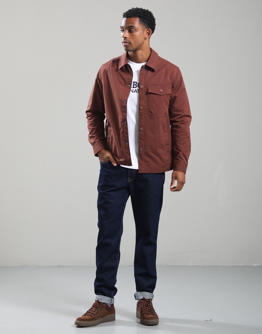 Barbour Strickland Overshirt Burnt Pepper