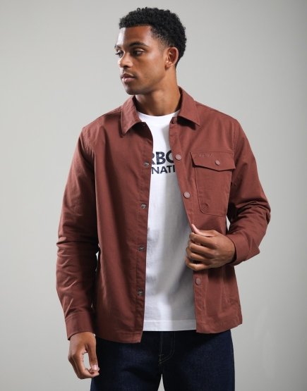 Barbour Strickland Overshirt Burnt Pepper