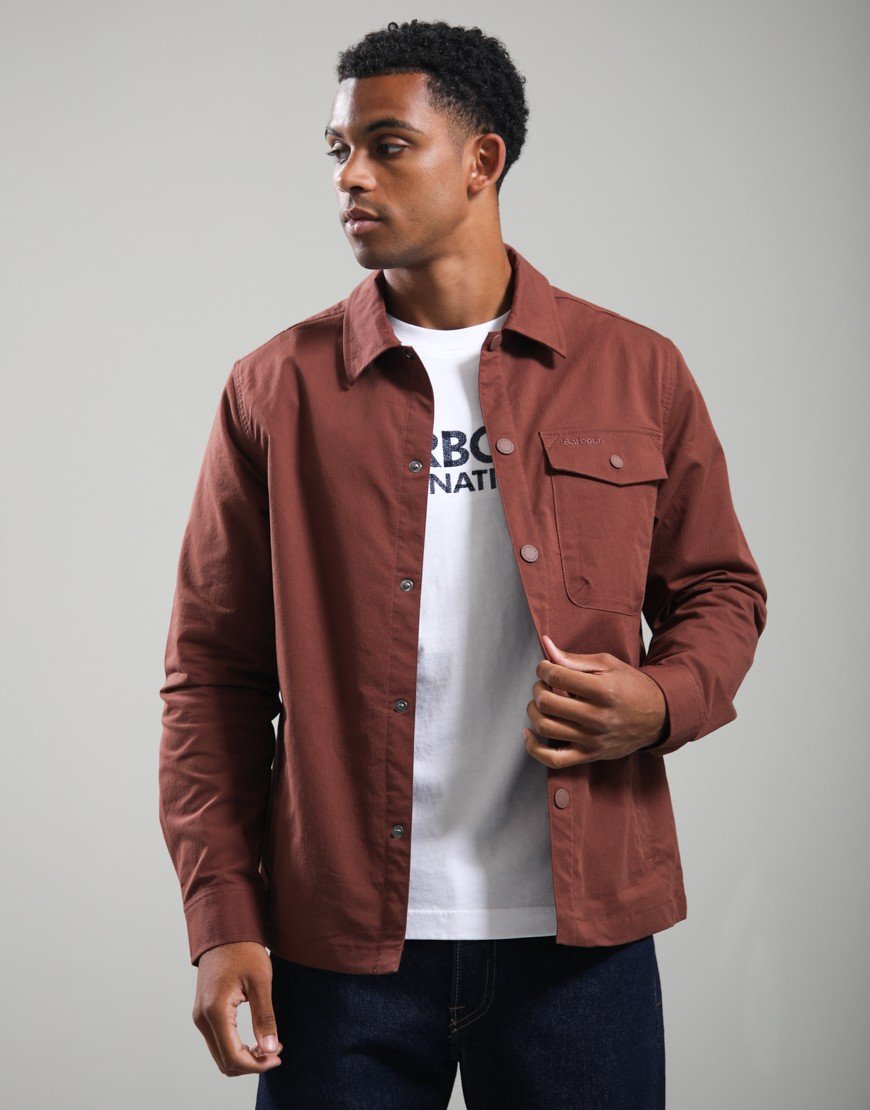 Barbour Strickland Overshirt Burnt Pepper