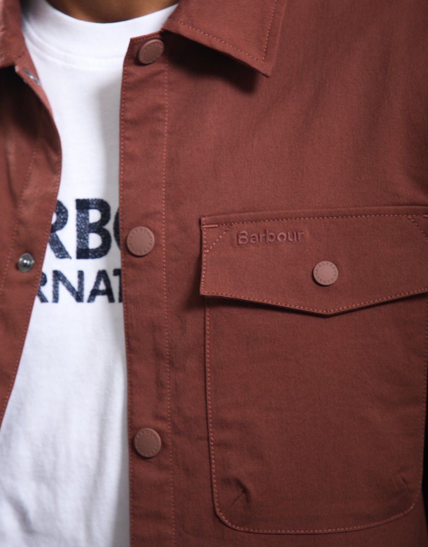 Barbour Strickland Overshirt Burnt Pepper