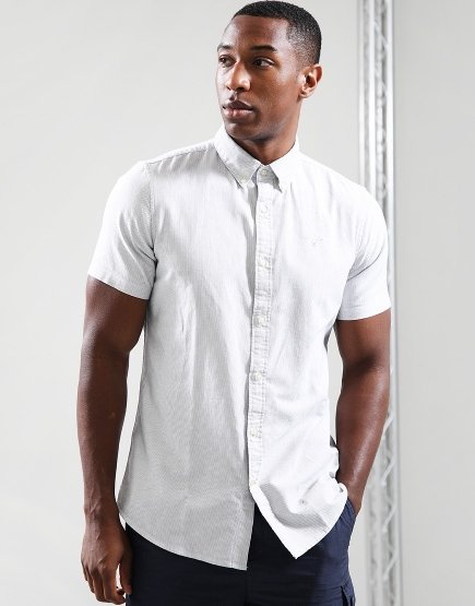 Barbour Stripe Oxford Shirt Pale Sage