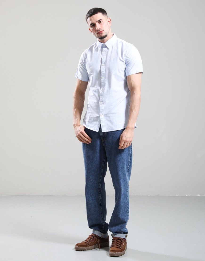 Barbour Striped Oxtown Tailored Shirt Sky Blue