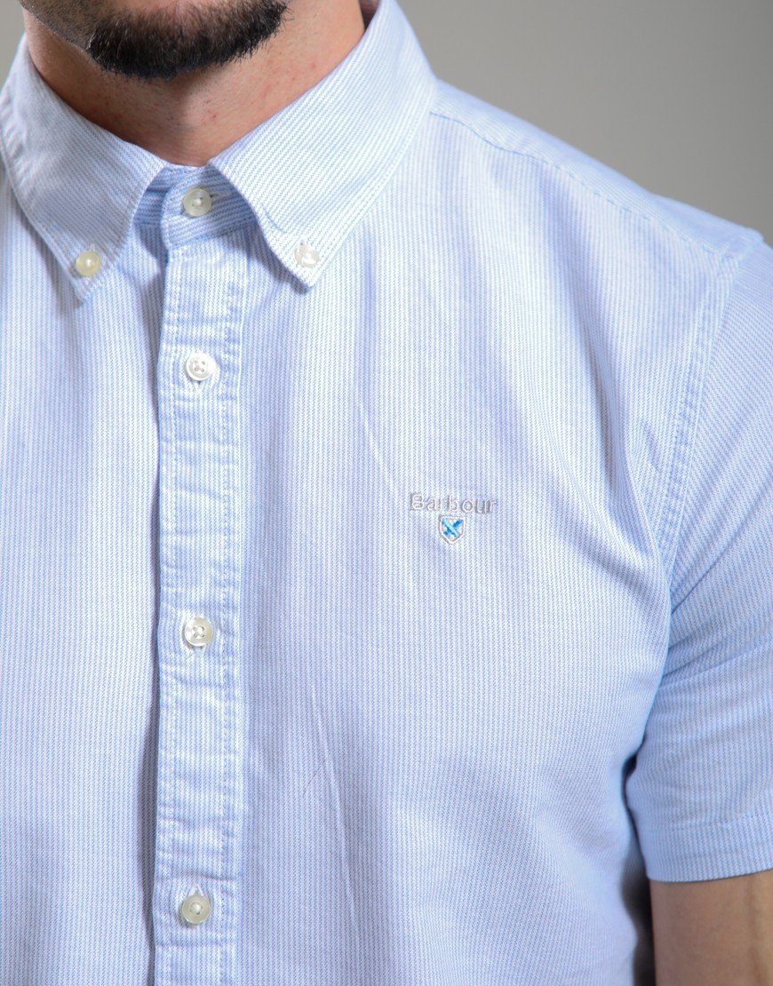 Barbour Striped Oxtown Tailored Shirt Sky Blue