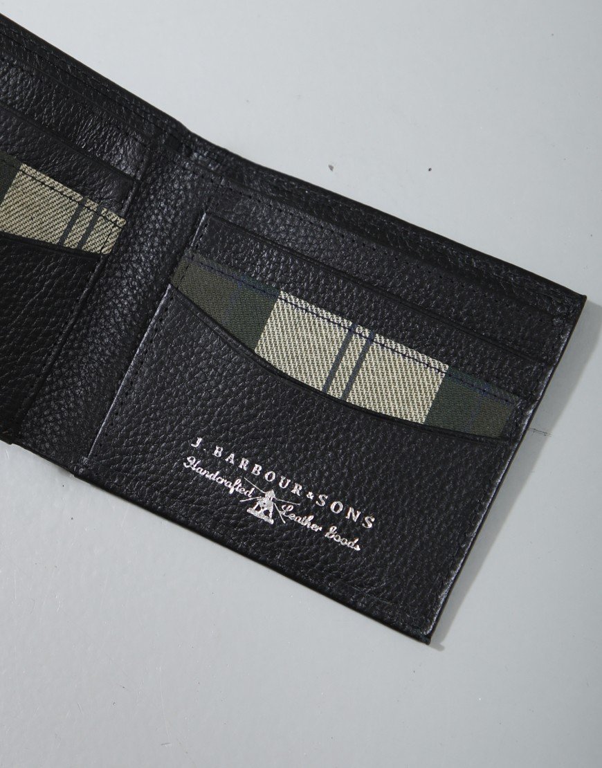 Barbour Tarbert Leather Wallet Black/Ancient