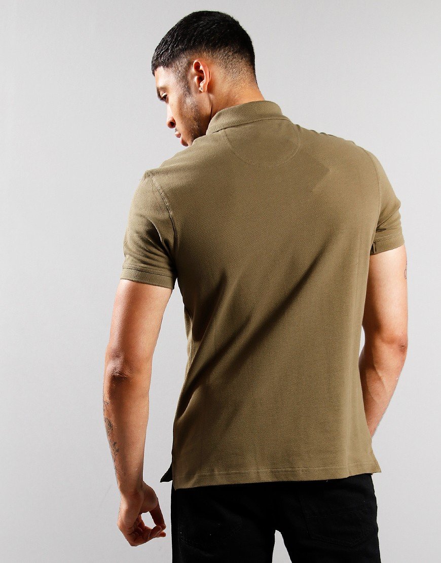 Barbour Tartan Pique Polo Shirt Midium Olive Terraces Menswear