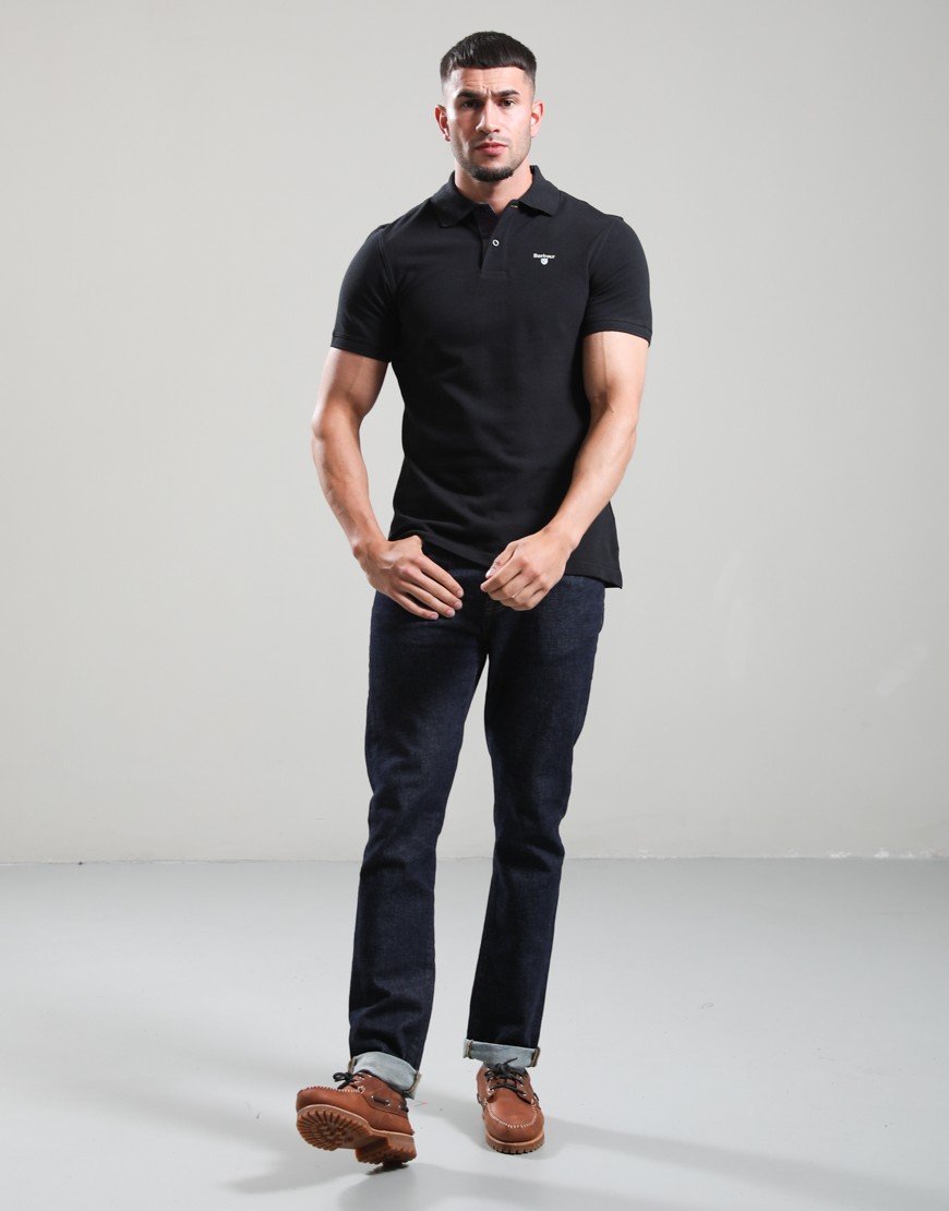 Barbour Tartan Piqué Polo Shirt Black