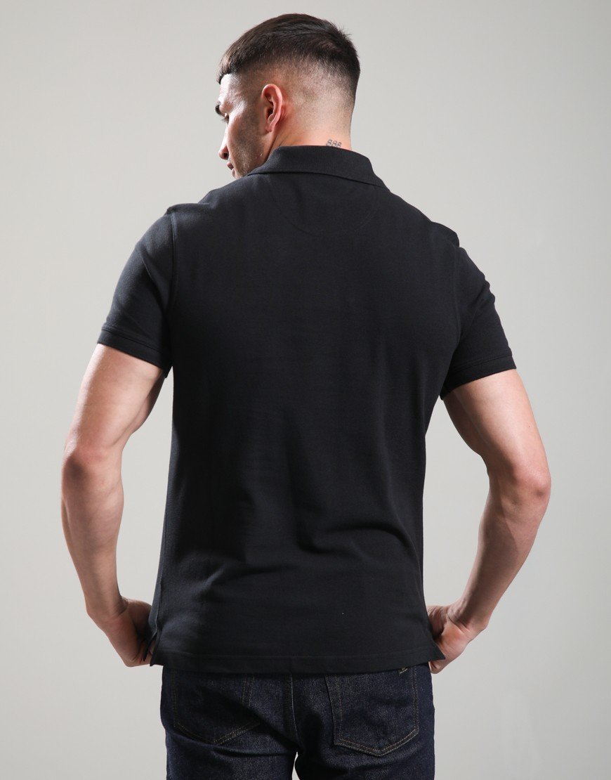Barbour Tartan Piqué Polo Shirt Black
