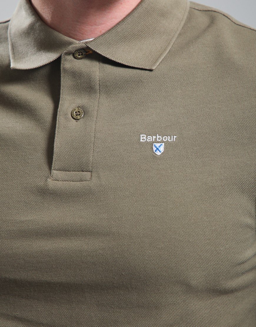 Barbour Tartan Pique Polo Shirt Clay