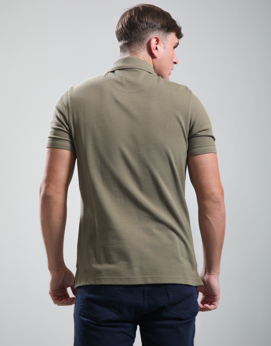 Barbour Tartan Pique Polo Shirt Clay