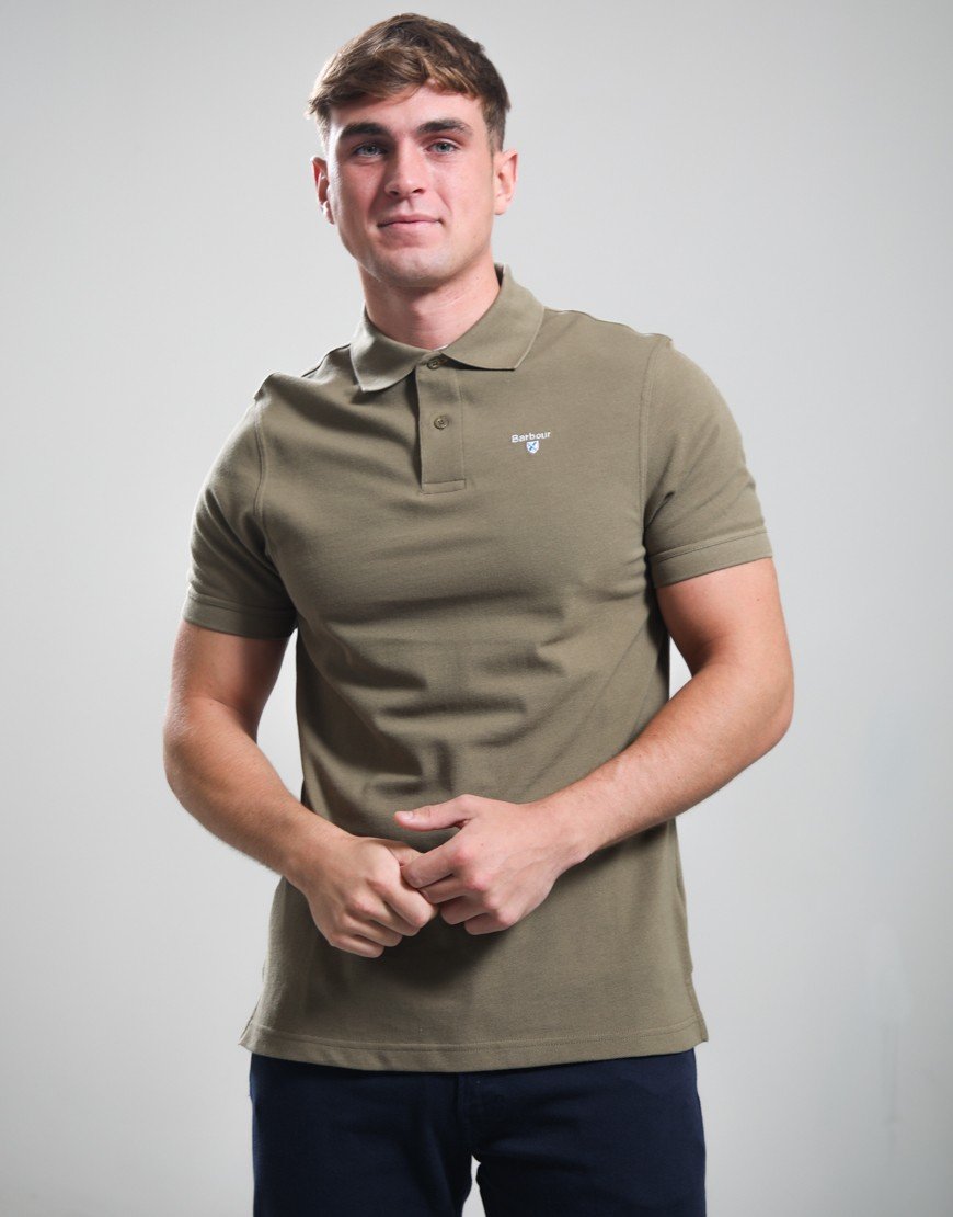 Barbour Tartan Pique Polo Shirt Clay