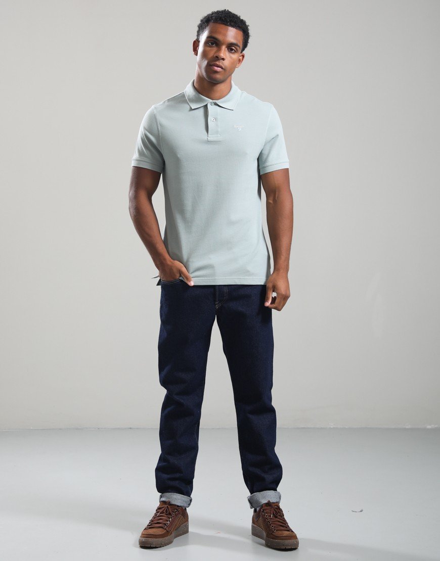Barbour Tartan Pique Polo Shirt Dusty Slate