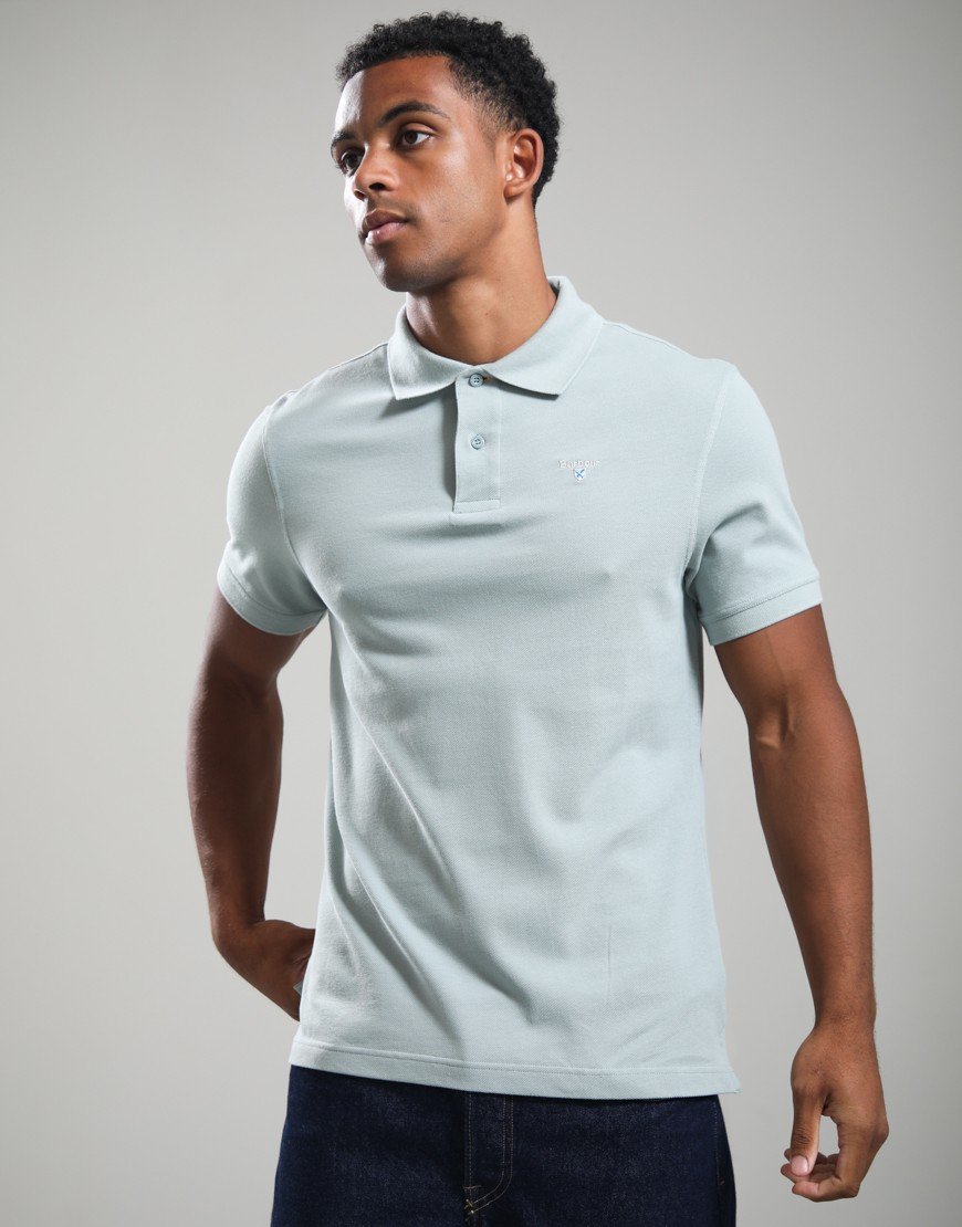 Barbour Tartan Pique Polo Shirt Dusty Slate