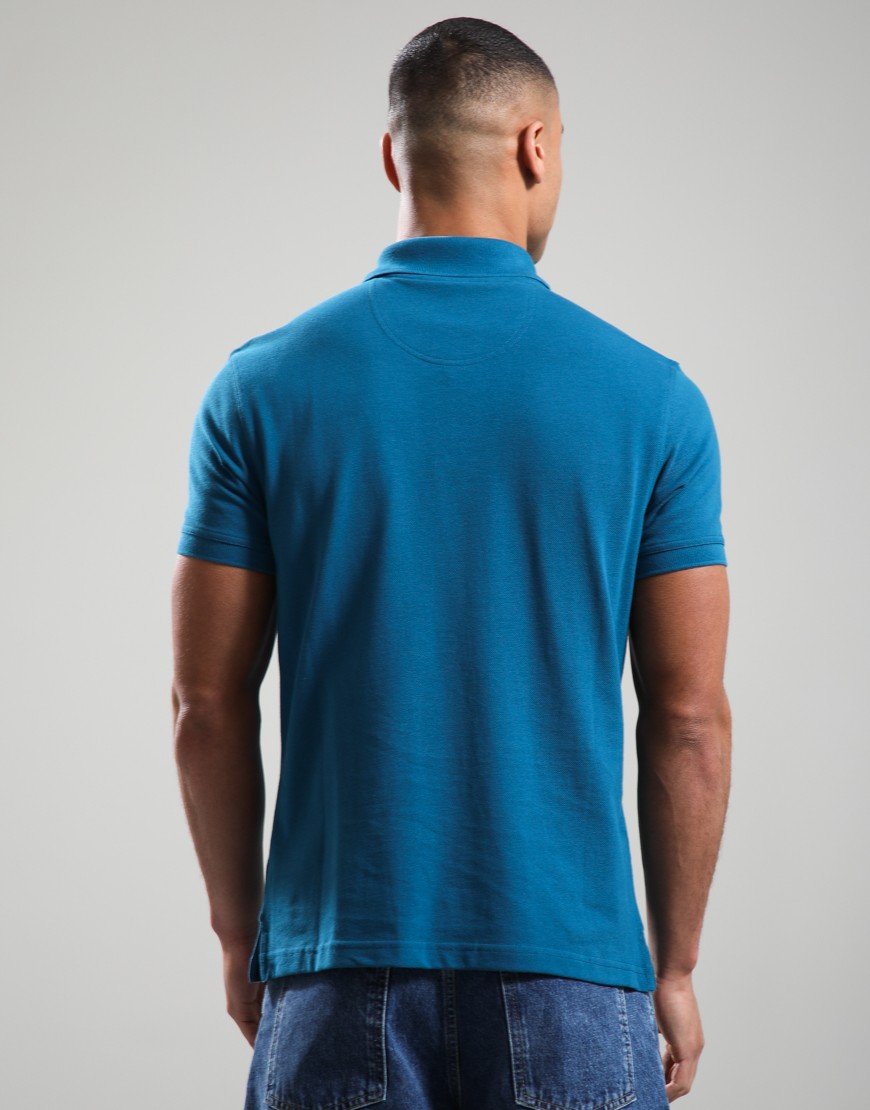 Barbour Tartan Pique Polo Shirt Lyons Blue