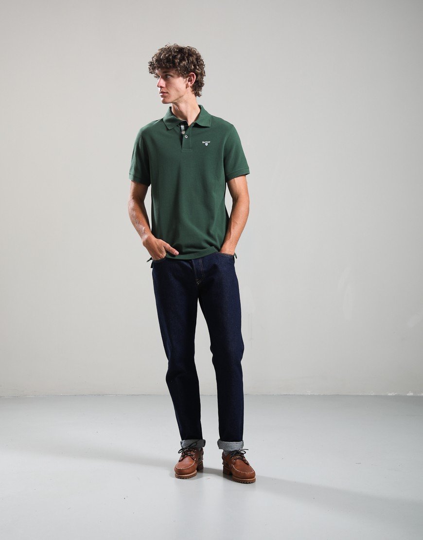Barbour Tartan Pique Polo Shirt Sycamore