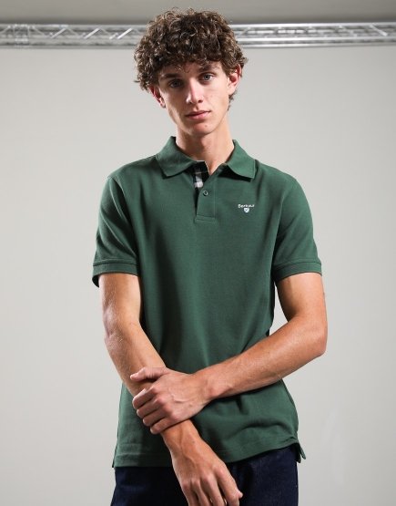 Barbour Tartan Pique Polo Shirt Sycamore