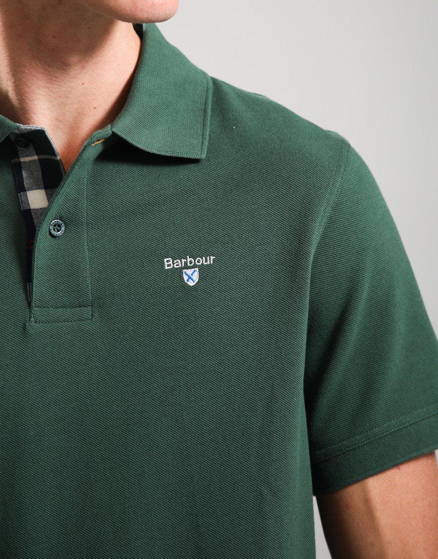 Barbour Tartan Pique Polo Shirt Sycamore