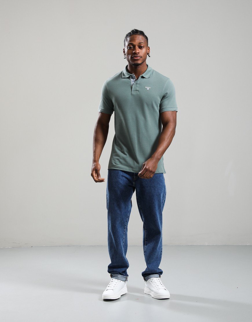 Barbour Tartan Pique Polo Shirt Vintage Teal