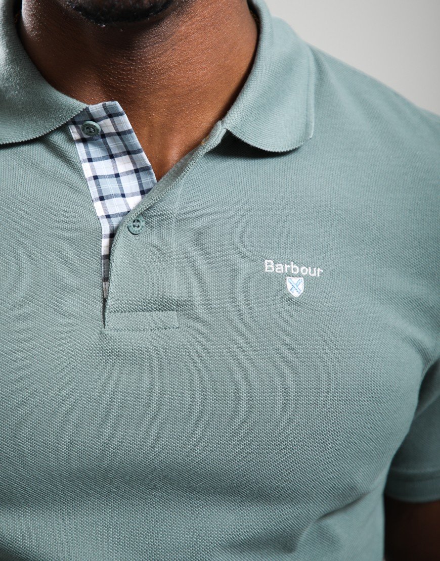 Barbour Tartan Pique Polo Shirt Vintage Teal
