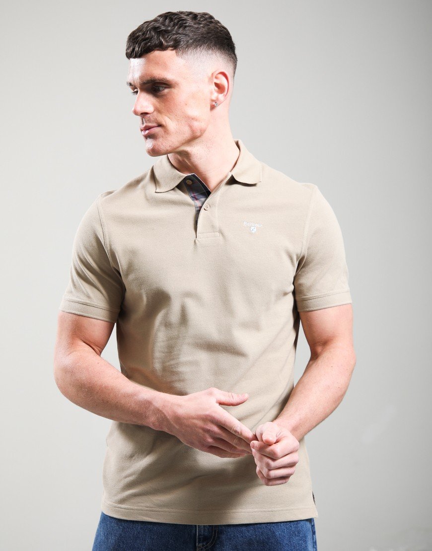 Barbour Tartan Pique Polo Shirt Washed Stone/Dress Tartan