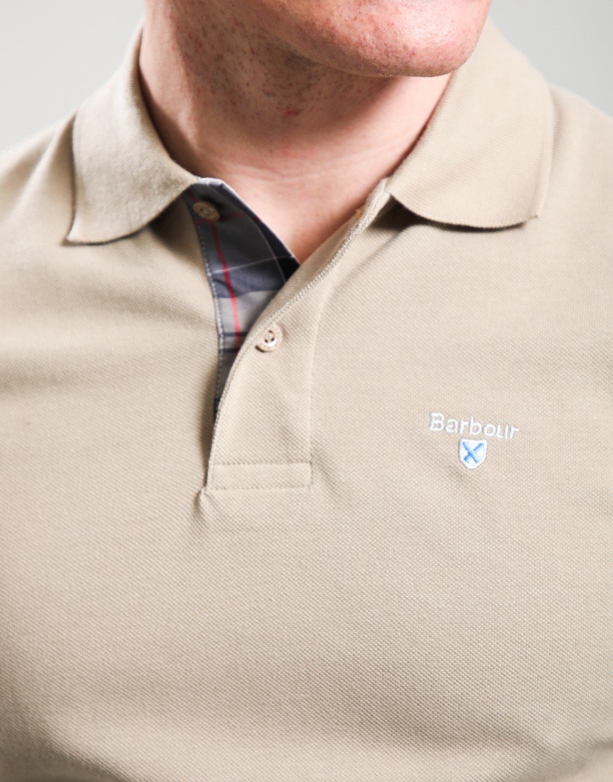 Barbour Tartan Pique Polo Shirt Washed Stone/Dress Tartan