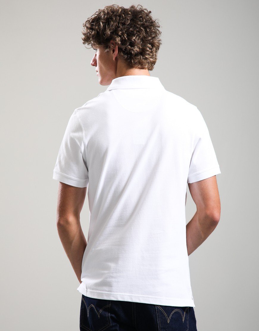 Barbour Tartan Piqué Polo Shirt White
