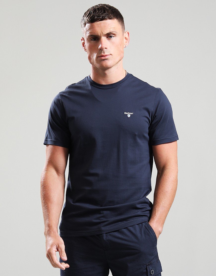 Barbour Tartan Pique T-Shirt Navy