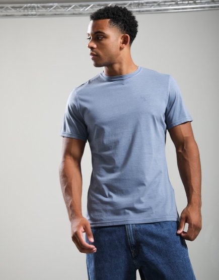 Barbour Washed Tartan T-Shirt Washed Blue