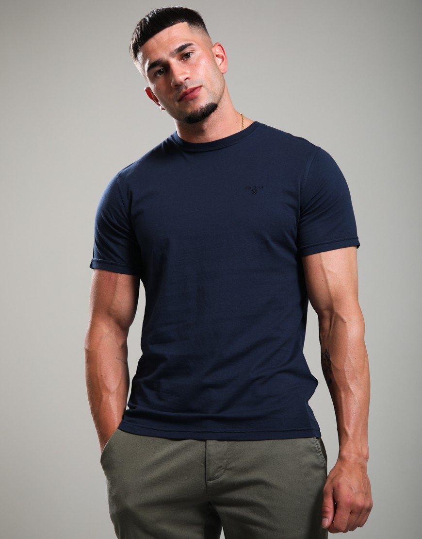 Barbour Tartan T-Shirt Washed Navy