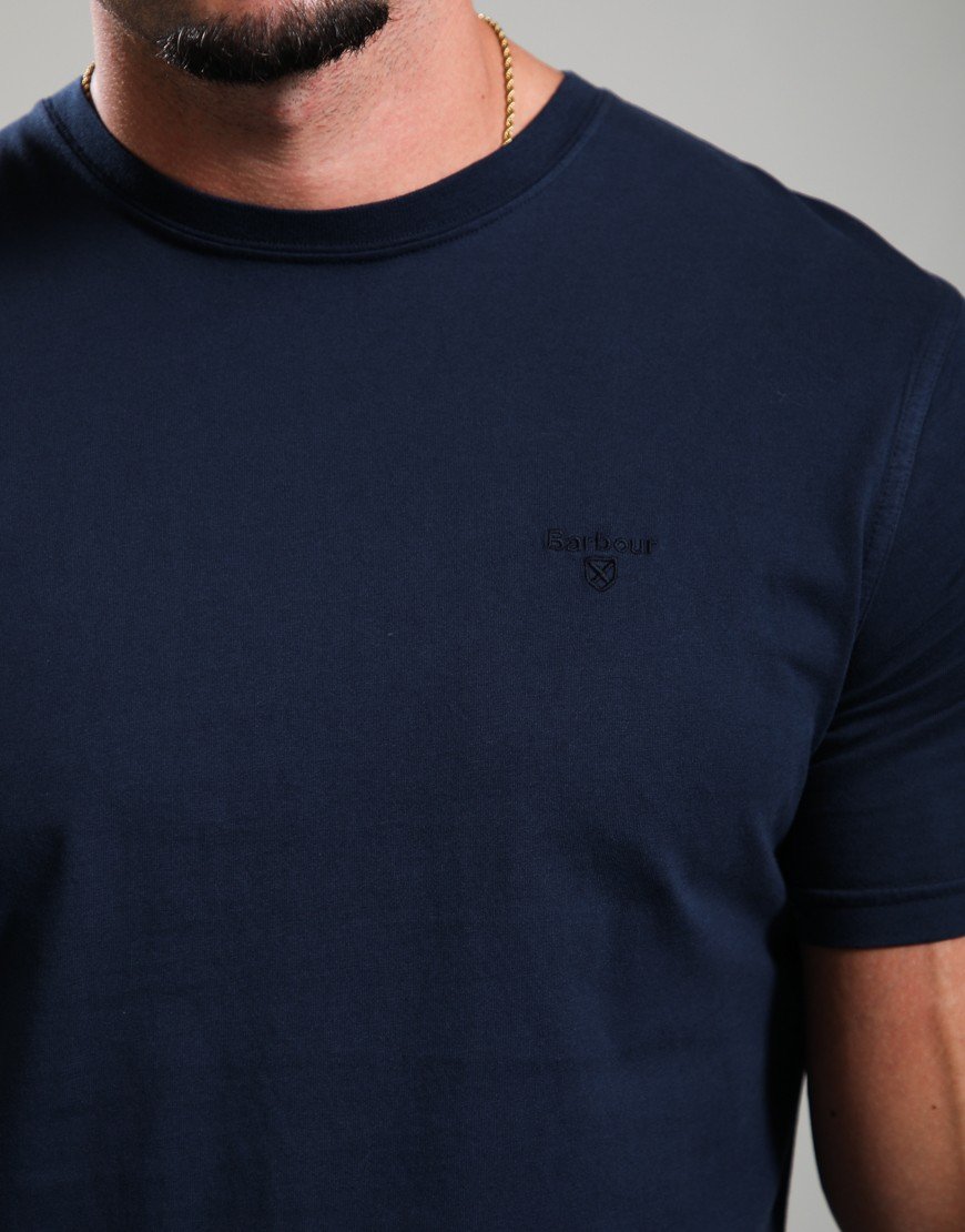 Barbour Tartan T-Shirt Washed Navy