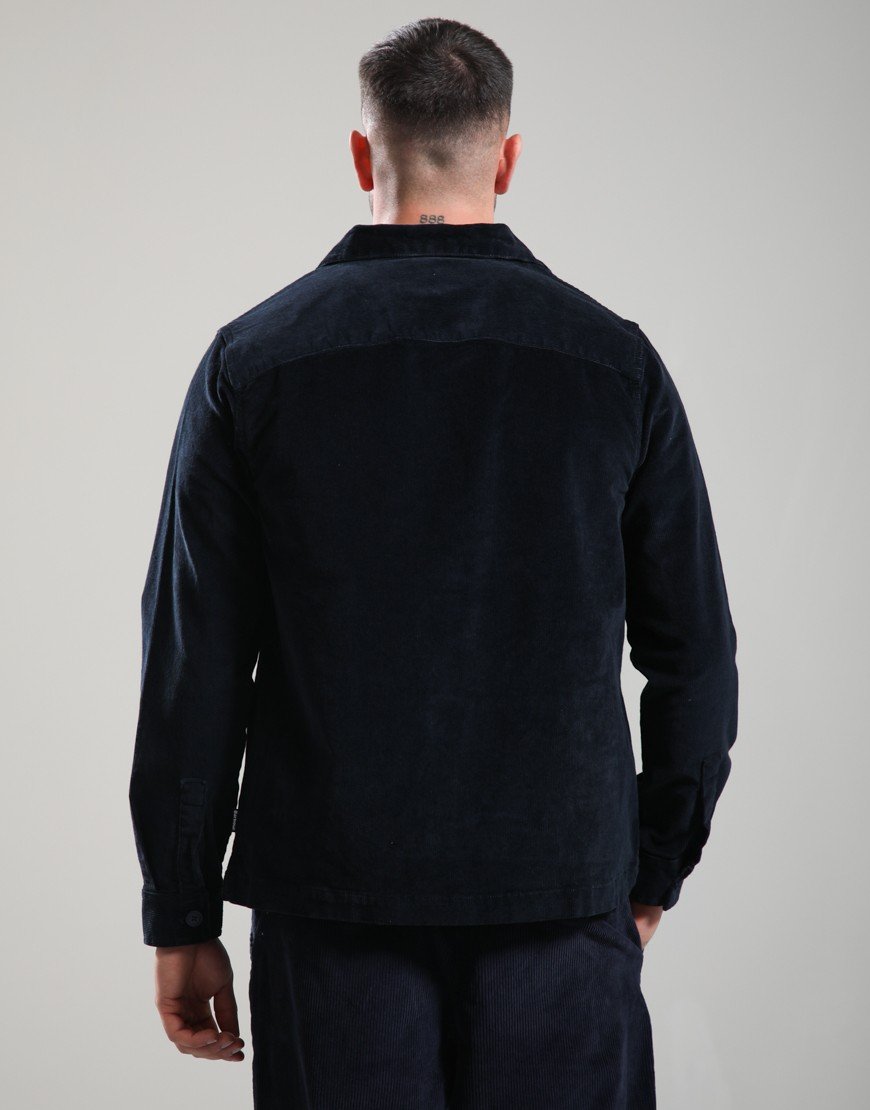 Barbour Tartan Trimmed Cord Overshirt Navy