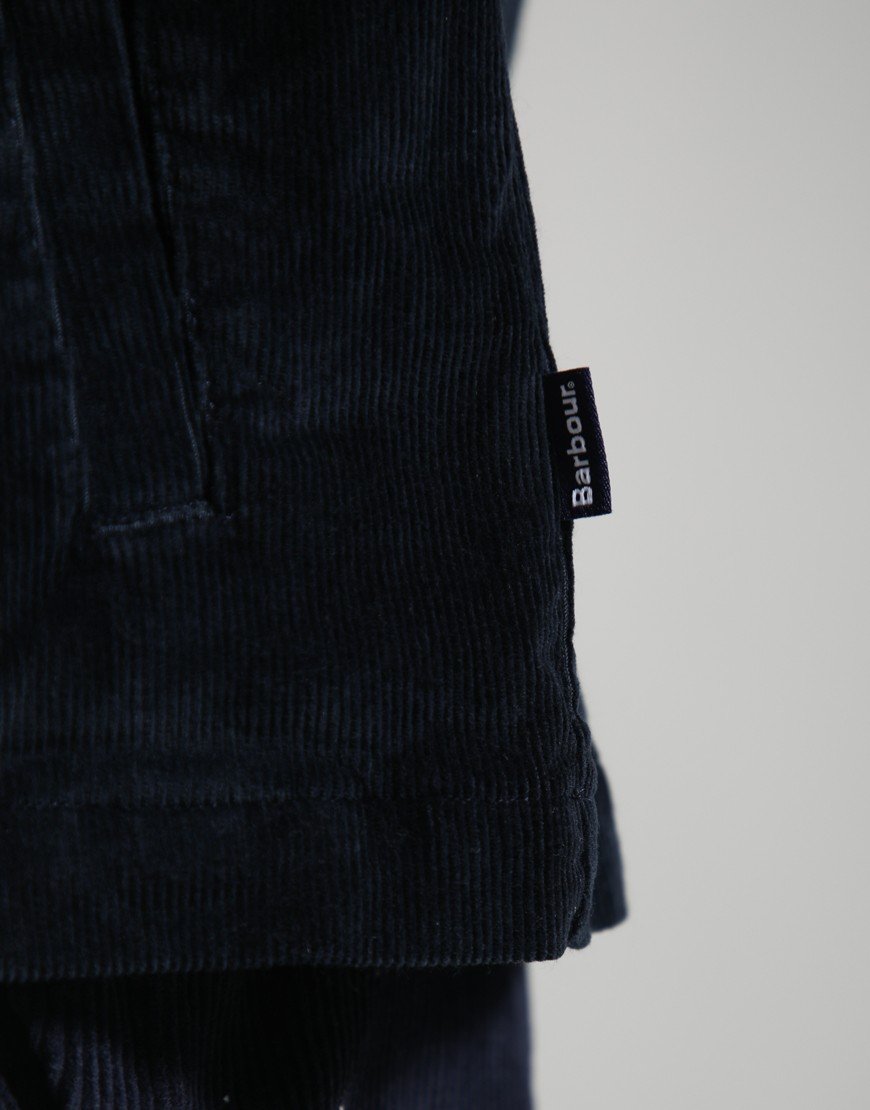 Barbour Tartan Trimmed Cord Overshirt Navy