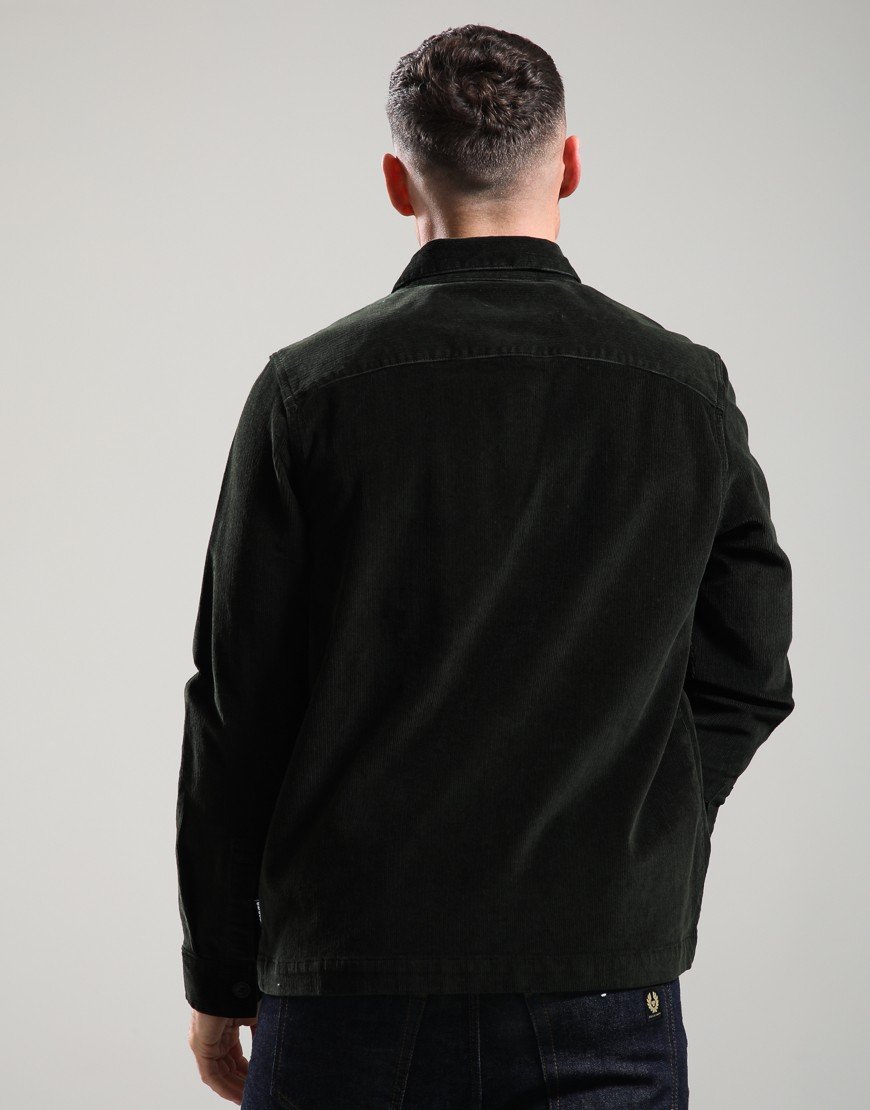 Barbour Tartan Trimmed Cord Overshirt Olive