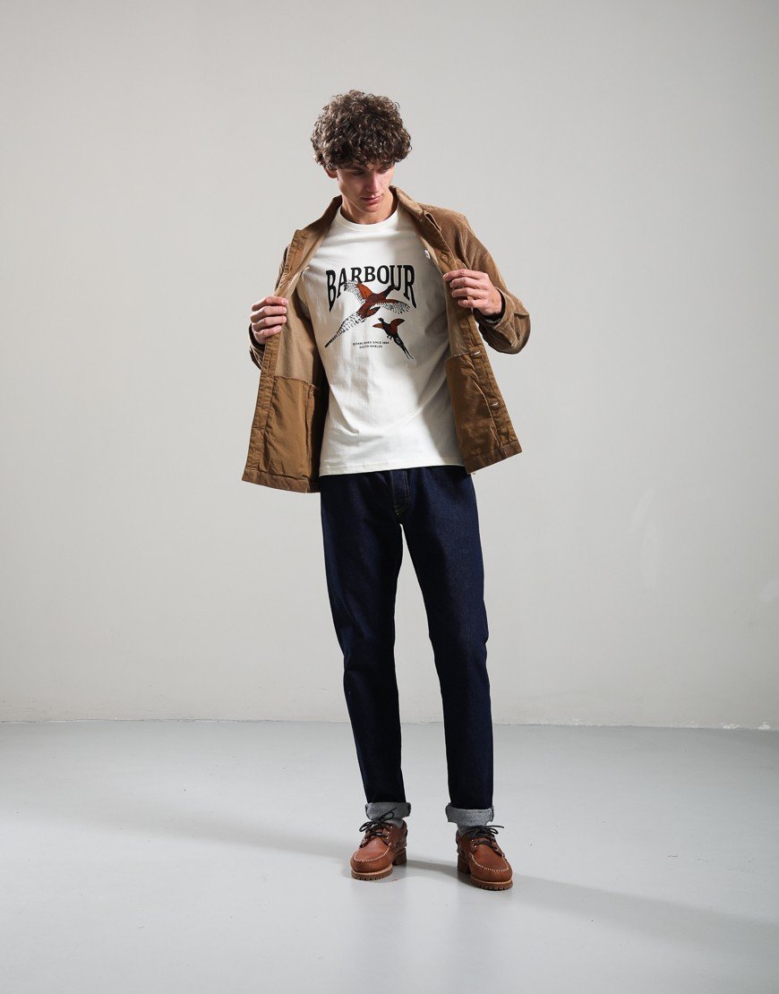 Barbour Tartan Trimmed Cord Overshirt Sandstone