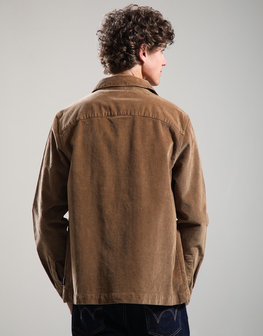 Barbour Tartan Trimmed Cord Overshirt Sandstone