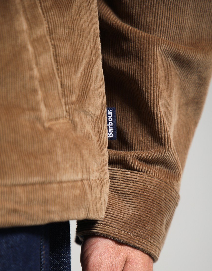 Barbour Tartan Trimmed Cord Overshirt Sandstone