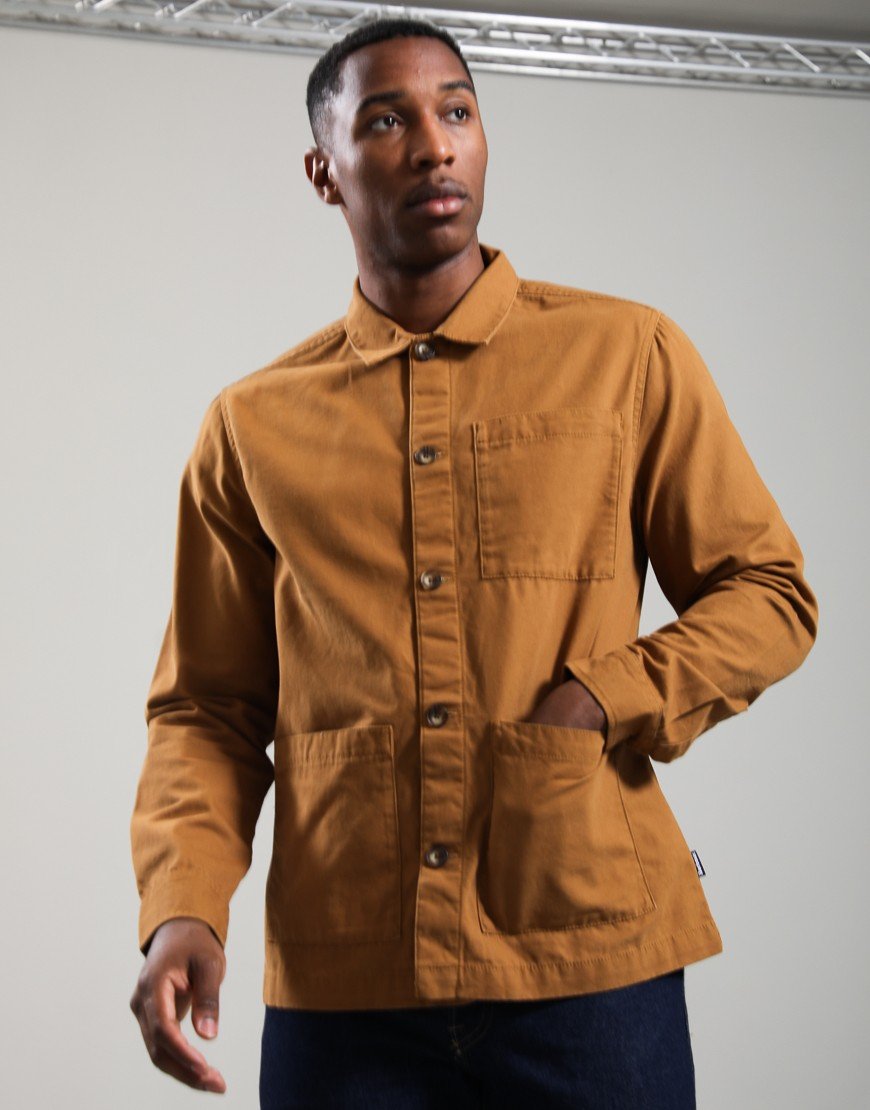 Barbour Tartan Trimmed Washed Overshirt Cinammon